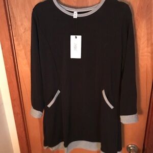 Flattering Princess Seam Colorblock Tunic Side Welt Pockets